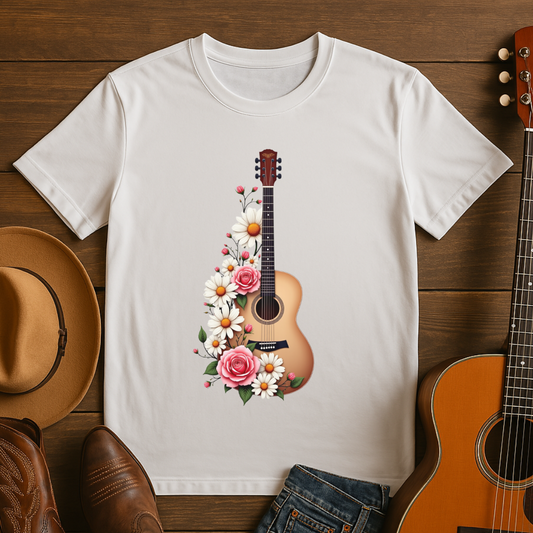 Guitar with Flowers T-Shirt